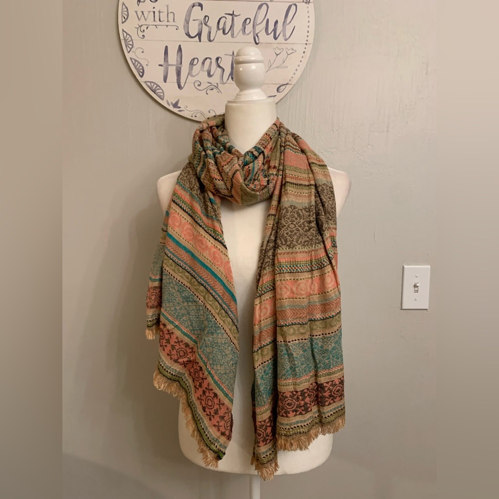 Maurices Earthy Tones Patterned Scarf - Picture 2 of 4
